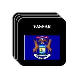 US State Flag   VASSAR, Michigan (MI) Set of 4 Mini Mousepad Coasters
