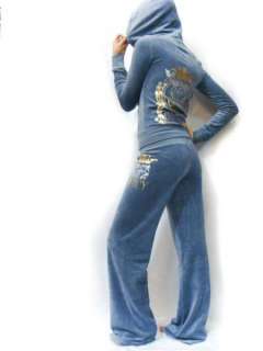 Juicy Couture Waltz Crest Blue Tracksuits Hoodie Pants  