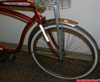 Vintage Hiawatha Gamble Red & White Tank Balloon Tire Bicycle Bike 24 