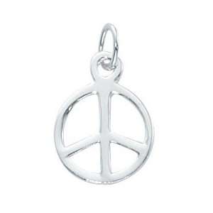  Sterling Silver Charm Peace Sign 10mm: Arts, Crafts 