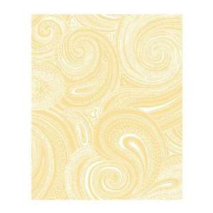   Silhouettes Swirling Paisley Wallpaper, Yellow/White