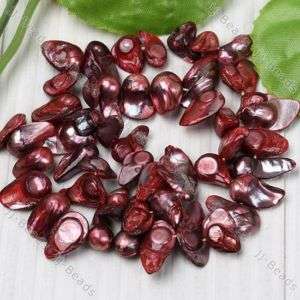Red Freeform Fresh Water Blister Pearl Loose Beads  