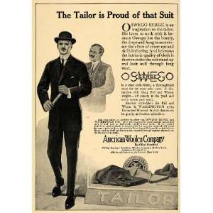 1912 Ad Oswego Serge Tailor American Woolen Co. Suits   Original Print 