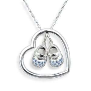  Heart n Sole Boutique Necklace in Sterling Silver and Blue 
