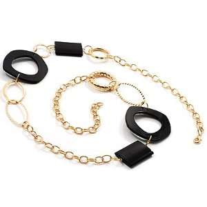  Statement Long Black Plastic Fashion Necklace: Jewelry