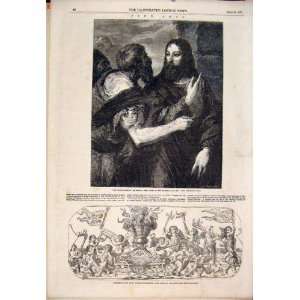  Tribute Money Titian Rare Florentine Etching 1852