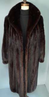   MAHOGANY Brown Black GLOSSY MINK Fur COAT Women LADIES Nr MINT  