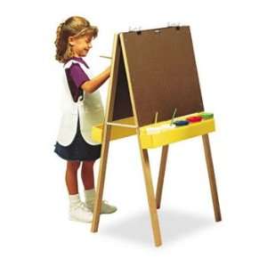 NEW Double Sided Easel, 46 High, Pressboard, Natural Wood 