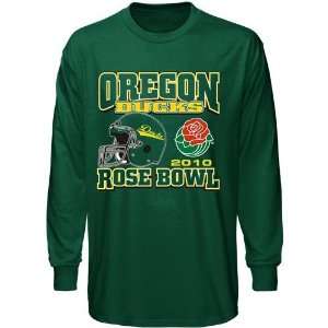  Oregon Ducks Green 2010 Rose Bowl Bound Logo Long Sleeve T 