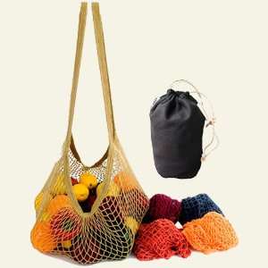  EcoBags Earthtone String Bag Set of 5, Long Handles 