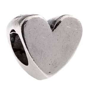   Sterling Silver Polished Heart Bead Charm MS016 Silverado Jewelry