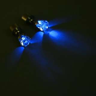 Pair Blue Color Light Up Led Earrings New  