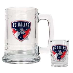  FC Dallas Glass Tankard and Square Shot Glass Boilermaker 