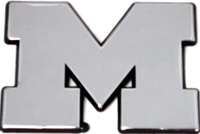 University of Michigan SMOOTH M Chrome Car Emblem   Metal  
