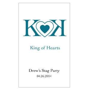 King Of Hearts Rectangular Playing Card Sticker   Metallic Oasis Blue 
