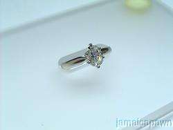 14k WHITE GOLD DIAMOND ENGAGEMENT RING Solitaire OVAL  
