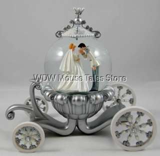 Disney Cinderella Wedding Carriage Snowglobe Globe New  