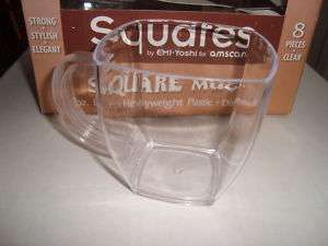   Emi Yoshi Square Mugs 8 oz Clear Disposable 048419861041  