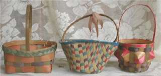   and Old and Colorful Vintage EASTER Candy Baskets 4 in all  