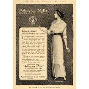 1912 Ad Arlington Mill Cream Serge Fabric Vintage Dress 
