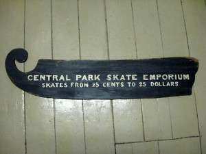 Primitive Central Park Skate Advertising Wood Sign Art  