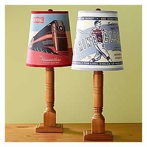 Porch Post Base & Printed Baseball or Train Lamp Shades   Shade 