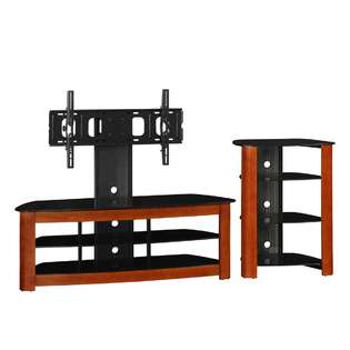 FurnitureMaxx Regal 60 in. TV Stand & Component Stand Combo   Espresso 