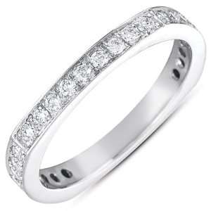  White Gold Pave Band Jewelry