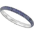   14K White Gold Blue Sapphire Eternity Wedding Band Ring Size 7
