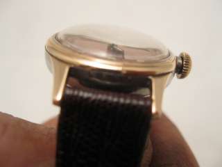 1947 14K ROSE GOLD & SS MIDO MULTIFORT AUTOMATIC BUMPER LUMED DIAL 
