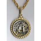   Toned Gold & Silver Spanish Anchor & Ships wheel , Coin Necklaces