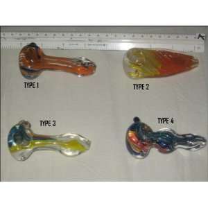  OCG Pyrex Glass pipe psychedelic design Handblown 
