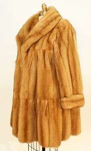   Golden Sable Fur Swing 7/8 Coat Givenchy Plus Size 18 Furs EXC  