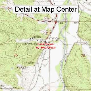  USGS Topographic Quadrangle Map   Cook Station, Missouri 