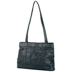 Genuine Lambskin Leather BLACK Purse Handbag Shoulder Bag Tote NEW 