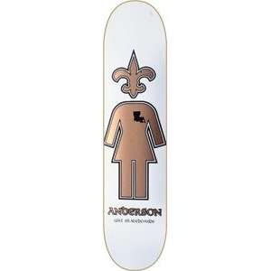  Girl Brian Anderson Who Dat Skateboard Deck   8.5 x 32.25 