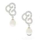 Bling Jewelry 5MM Pearl CZ Pave Fertility Bridal Chandelier Earrings