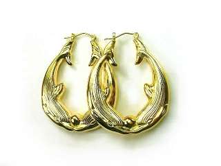 ADORABLE DOLPHIN 14K Gold Filled HOOP EARRINGS  
