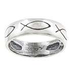 GEMaffair Stainless Steel Comfort Fit Band Christian Fish Ring Size 7