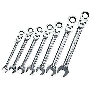   Full Polish Ratcheting Flex Head Combination Wrench Set  GearWrench