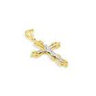VistaBella 14k Yellow White Gold Roman Cross Crucifix Pendant