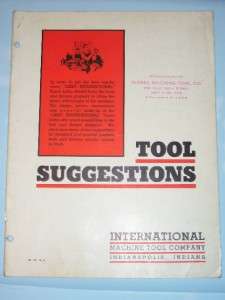 Vtg International Machine Tool Catalog~Libby Lathes  
