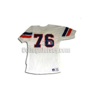  White No. 76 Game Used Boise State Russell Football Jersey 