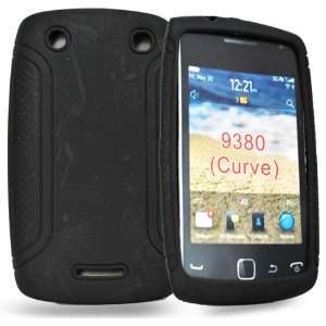   Black silicone Skin Case cover pouch for Blackberry 9380 Electronics