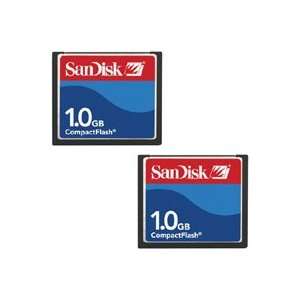  SanDisk 2 Piece Set of 1 GB Compact Flash Memory Cards 