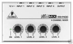 BEHRINGER MICROMIX MX400 4 CHANNEL LINE MIXER  
