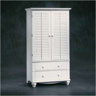 Sauder Harbor View Armoire in Distressed Antiqued White 158036 