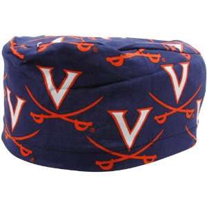 Virginia Cavaliers Navy Blue Allover Team Logo Scrub Cap  