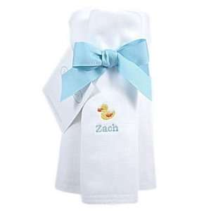  personalized burp cloth set   duck