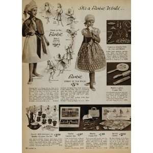  1962 Toy Ad BARBIE Costume Sets Wig Jewelry Tea Cutlery 